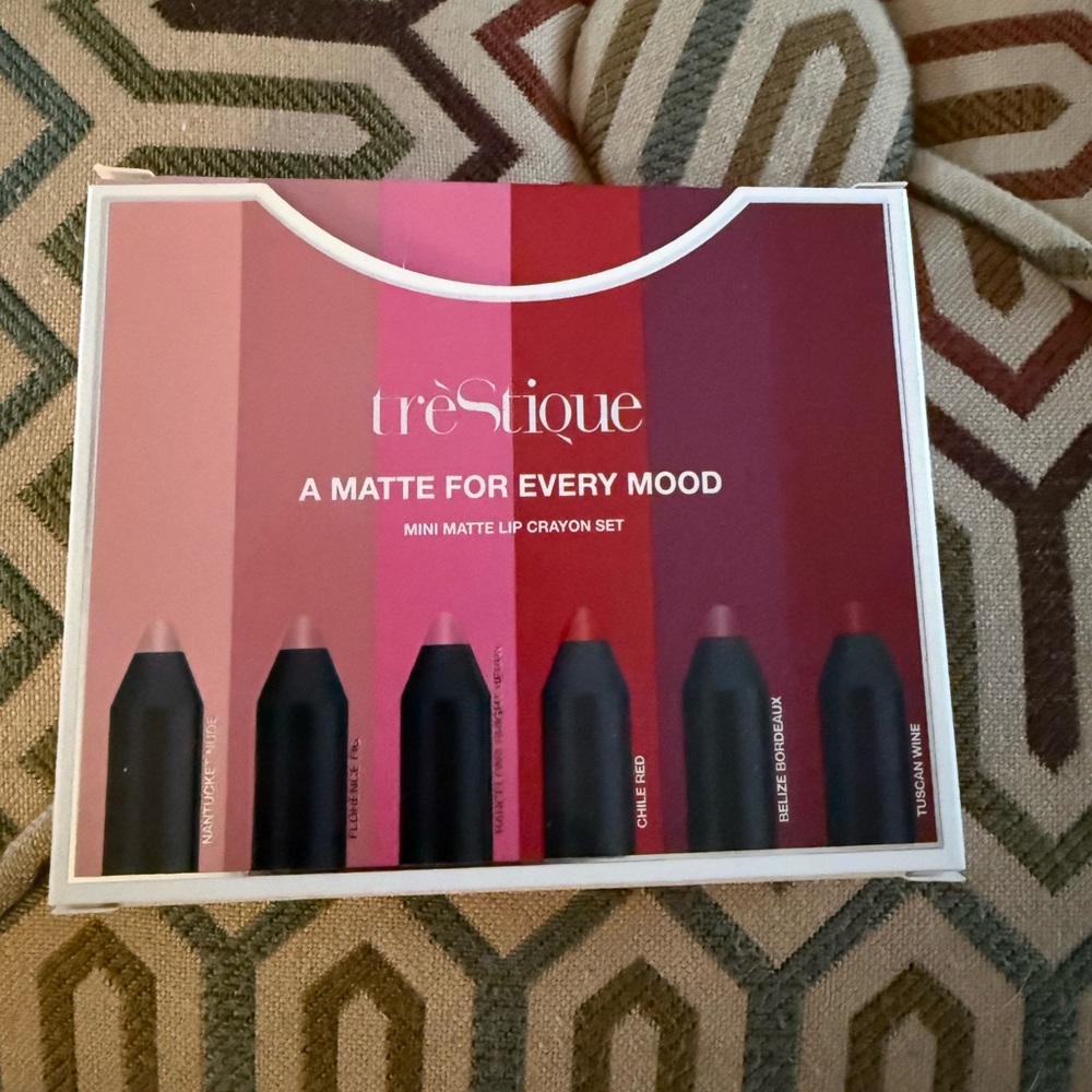 treStiQue Mini Matte Lip Crayon Set — Nude, Pink, Red & Berry
